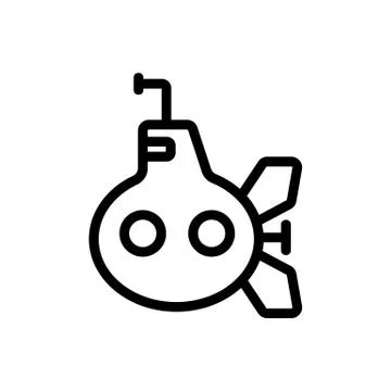Periscope submarine icon vector. Isolated contour symbol illustration 库存插图