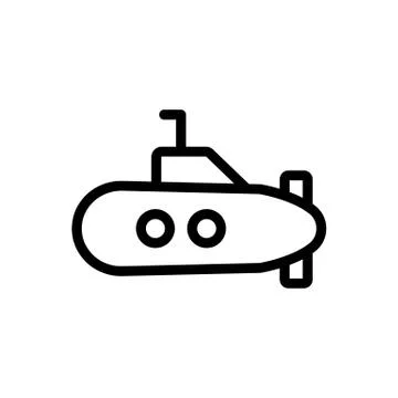 Periscope submarine icon vector. Isolated contour symbol illustration 库存插图