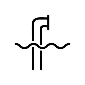 Periscope submarine icon vector. Isolated contour symbol illustration 库存插图