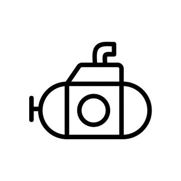 Periscope submarine icon vector. Isolated contour symbol illustration Иллюстрация