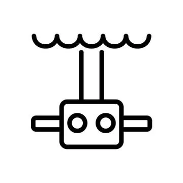 Periscope submarine icon vector. Isolated contour symbol illustration 库存插图