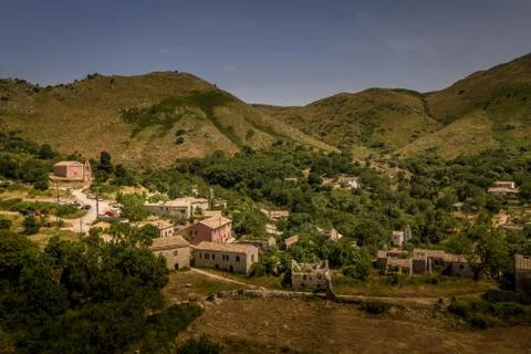 Perithia Corfu ghost town. Greece Stock Photos
