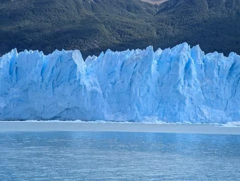 Perito Moreno Glacier with dramatic blue ice formations Stock Photos