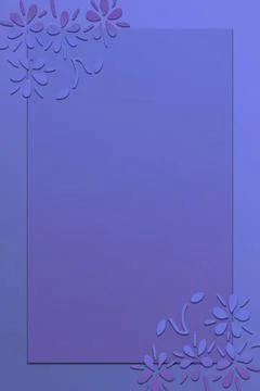 Periwinkle Blue Floral Border Template - Elegant Invitation Background Stock Illustration