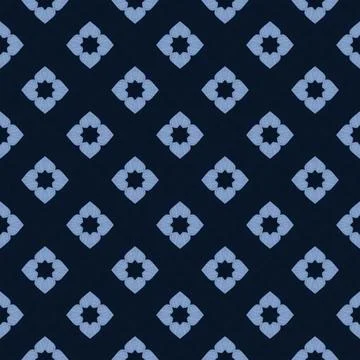 Periwinkle Floral Diamonds Seamless Background Pattern Stock Illustration