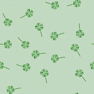 Periwinkle flower spring glyph vector seamless pattern 스톡 일러스트