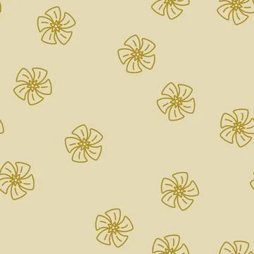 Periwinkle flower spring line seamless pattern 스톡 일러스트