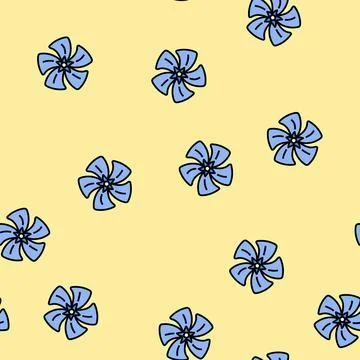 Periwinkle flower spring vector seamless pattern 스톡 일러스트
