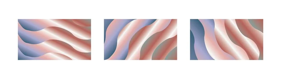 Periwinkle Peach White Gradient Wave Backgrounds with Soft Fluid Swirls for.. Stock Illustration