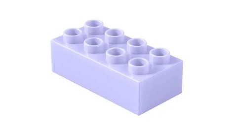 Periwinkle Plastic Lego Block Isolated on a White Background. Stock Illustration