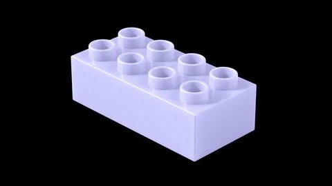 Periwinkle Plastic Lego Block Isolated on a Black Background. Stock Illustration