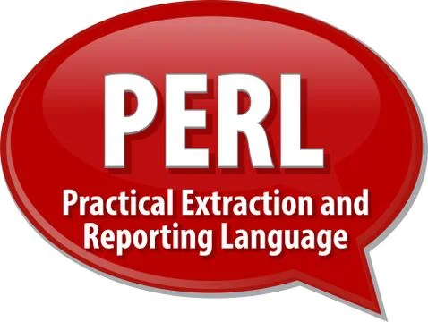 PERL acronym definition speech bubble illustration Stock Illustration
