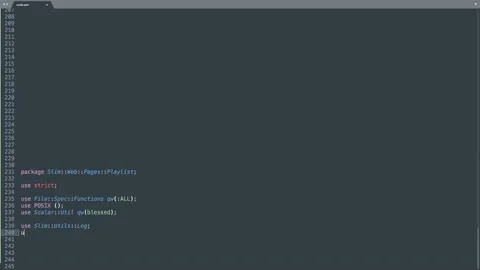 Perl Programming Language Source Code Typing Effect. Perl Programmer Ticker C Stock Footage 147966239