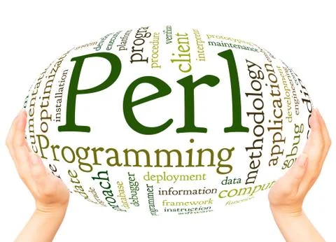 Perl programming word cloud concept Stock Photos