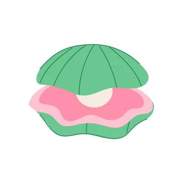 Perl shell pearl cartoon vector illustration Illustrazione stock