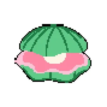 Perl shell pearl pixel art vector illustration Stock Illustration