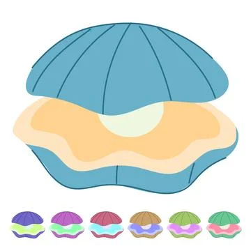 Perl shell pearl vector cartoon graphic イラスト素材