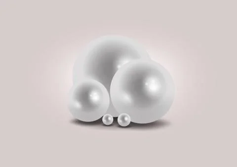 Perls on grey background Stock Illustration