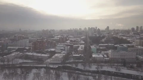 Perm city Ural sunset Stock Footage 90060228