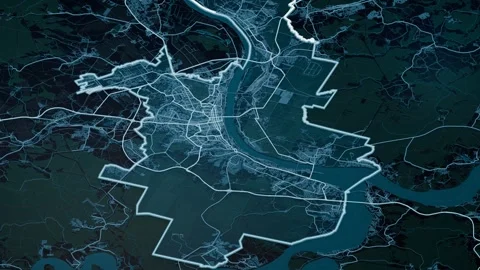 Perm District Russia Digital Map Highlight 4K Stock Footage 339639539