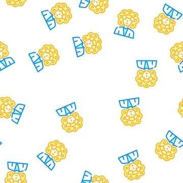 Perm hair vector seamless pattern color Illustrazione stock