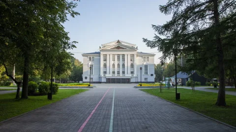 Perm Opera Ballet Theater. Hyperlapse. Stock Footage 144910532