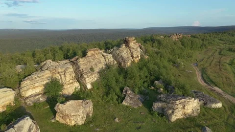 Perm region, mountain range, dense green forest Stock Footage 120238411