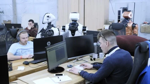 PERM RUSSIA - 13.12.2018: A group of software engineers create software code for Stock Footage 101559766