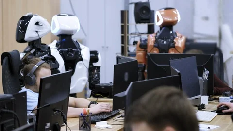 PERM RUSSIA - 13.12.2018: A group of software engineers create software code for Stock Footage 101565926