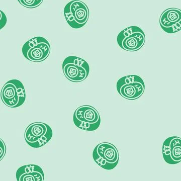 Permaculture environmental glyph vector seamless pattern 스톡 일러스트
