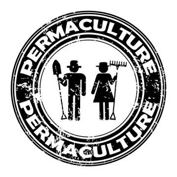 PERMACULTURE rubber stamp Stock Illustration