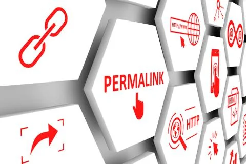 PERMALINK concept cell background 3d illustration Stock Illustration