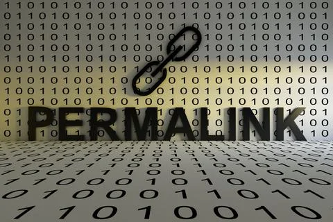 PERMALINK concept text sunlight 3D illustration Stock Illustration