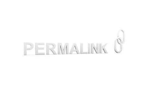 PERMALINK concept white background 3d render illustration Stock Illustration