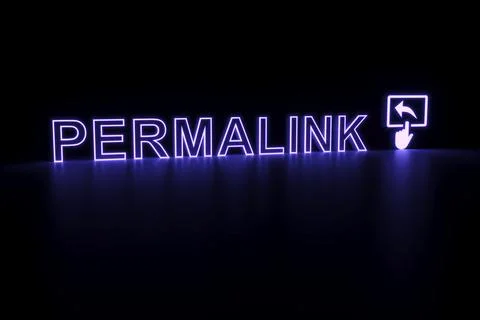PERMALINK neon concept self illumination background 3D illustration Stock Illustration