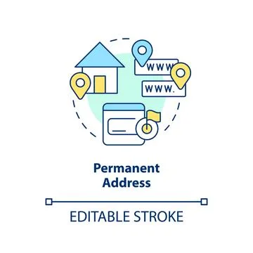 Permanent address concept icon Stock Illustration