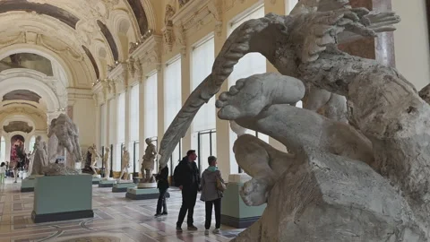 Permanent and temporary exhibitions in the Petit Palais Stock Footage 218291386