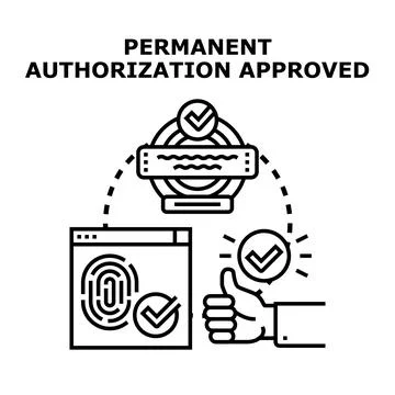 Permanent authorization approved concept vector illustration Stock Illustration