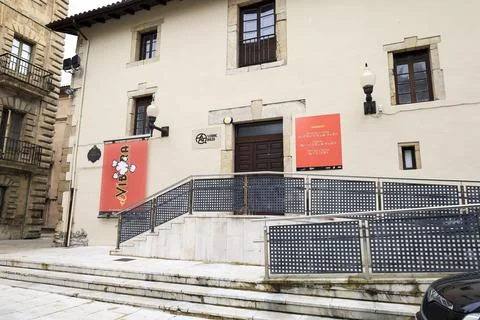 Permanent Comic Room in Camposagrado square in the old Town of Aviles city,.. Stock Photos