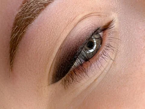 Permanent eyelid makeup Stock Photos