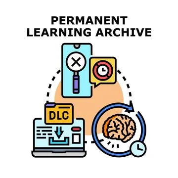 Permanent learning archive creating continuous knowledge base Stock Illustration