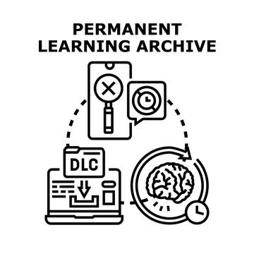 Permanent learning archive creating continuous knowledge base Stock Illustration