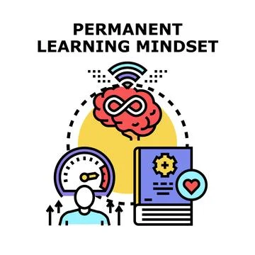 Permanent learning mindset for continuous personal development Illustrazione stock