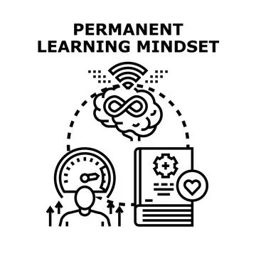 Permanent learning mindset for continuous personal development Illustrazione stock