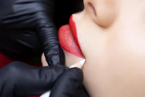 Permanent lip makeup Stock Photos