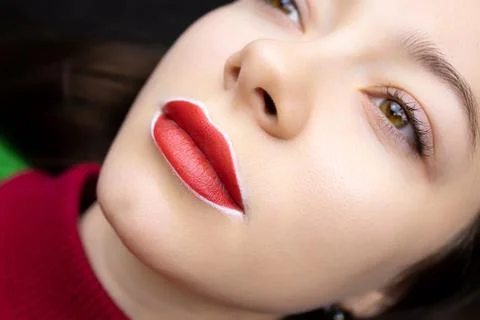 Permanent lip makeup Stock Photos