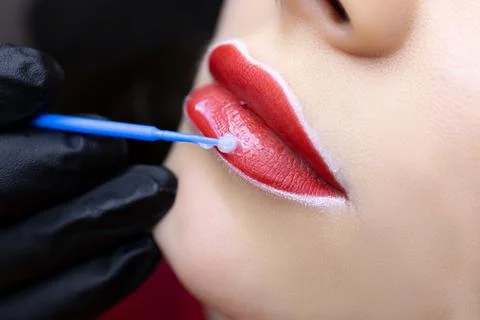 Permanent lip makeup Stock Photos