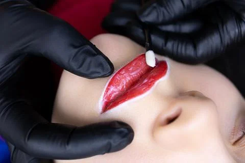 Permanent lip makeup Stock Photos