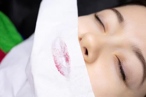 Permanent lip makeup Stock Photos
