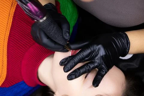 Permanent lip makeup Stock Photos